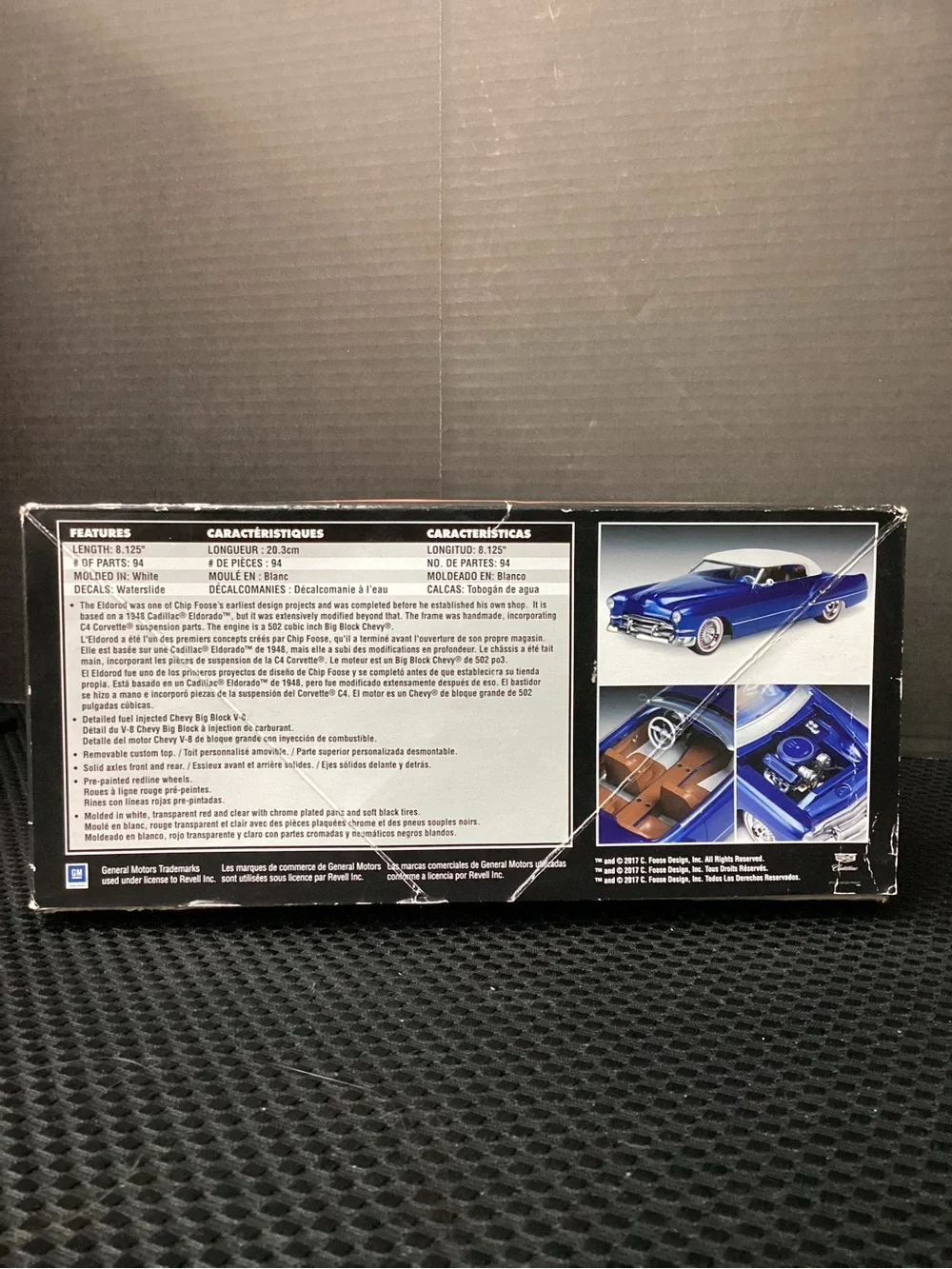 Rare Revell Foose Design Custom Cadillac Eldorado Model Kit 1:25 Scale - Blue
